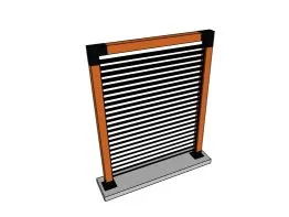 Lamellen-Sichtschutz aus Holz und Aluminium
