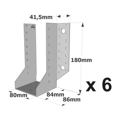 Balkenschuhe mit außenliegenden Schenkeln, SAE CLASSIC-Serie (Dicke 2 mm, Tiefe 84 mm) - Réf. SAE440/80/2_6