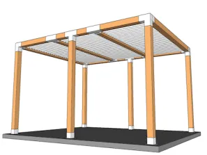 Online-Kostenvoranschlag für eine angebaut bioklimatische Pergola mit 120 mm Struktur