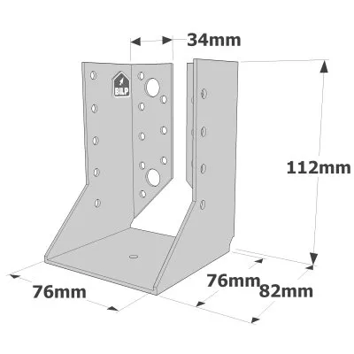 Balkenschuhe mit innenliegenden Schenkeln, SAI CLASSIC-Serie (Dicke 2 mm) - Réf. SAI300/76/2