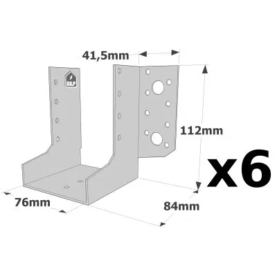 Balkenschuhe mit außenliegenden Schenkeln, SAE CLASSIC-Serie (Dicke 2 mm, Tiefe 84 mm) - Réf. SAEL300/76/2_6