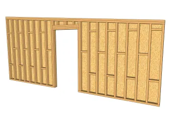 Holzrahmenbau mit Tür