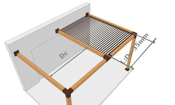 Bestimmung der Lamellenlänge L anhand des Abstands Dc zwischen den Sparren