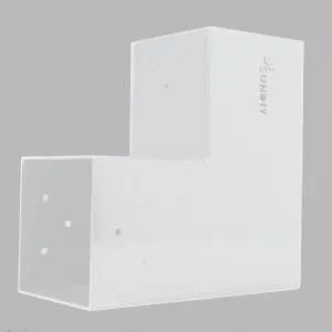 Blick auf die Verbindungslinie SUNDIY, weiß, RAL 9010 – 120 mm, L-Form in 2 Richtungen