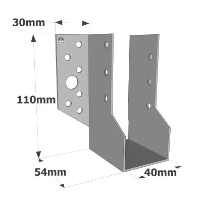 Balkenschuhe mit außenliegenden Schenkeln, SBE ECONOMIC-Serie (Dicke 1,5 mm, Tiefe 55 mm) - Réf. SBE40/110
