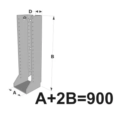 Große Balkenschuhe mit Innenlaschen, GSI CLASSIC-Serie (Dicke 4 mm, Tiefe 110 mm) - Réf. GSI900/4X