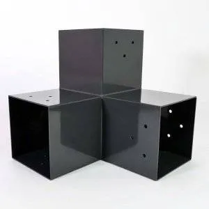 SUNDIY Stecker Anthrazit RAL 7016 - 90mm in 3 Richtungen - L-Form