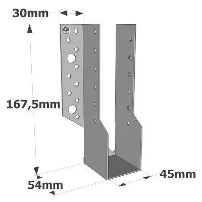 Balkenschuhe mit außenliegenden Schenkeln, SBE ECONOMIC-Serie (Dicke 1,5 mm, Tiefe 55 mm) - Réf. SBE45/168