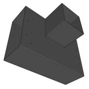 Perspektivische Ansicht des SUNDIY-Steckers Anthrazit RAL 7016 – 240 mm, 3 Richtungen (Form T)