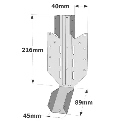 Sparrenkopfverbinder mit einstellbarer Neigung und Ausrichtung - Réf. LSSU216/45