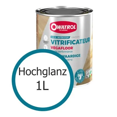 VEGAFLOOR : Einkomponentiger PU-Lack in Wasserphase. Normaler bis starker Verkehr - Réf. 123