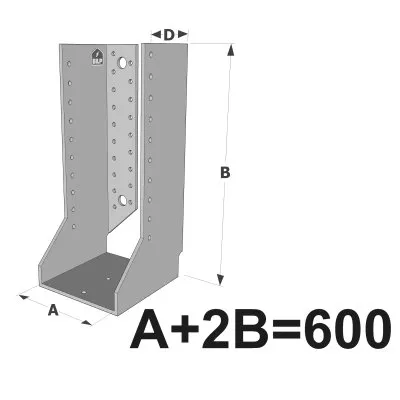 Große Balkenschuhe mit Innenlaschen, GSI CLASSIC-Serie (Dicke 4 mm, Tiefe 110 mm) - Réf. GSI600/4X