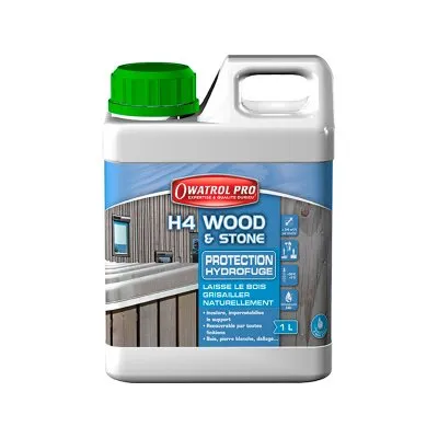 H4 WOOD & STONE : Farbloser Imprägnierschutz der neuen Generation für Holz und Stein. - Réf. 205