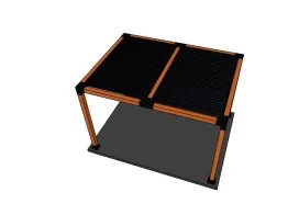 Freistehende Pergola aus Holz und Aluminium