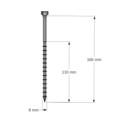 Stahlverbinderschrauben auf Holz, SSH8.0X160 - Réf. 75142