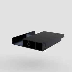 Muster einer Aluminiumlamelle für eine bioklimatische Pergola in der Farbe Anthrazit RAL 7016, Textur 343