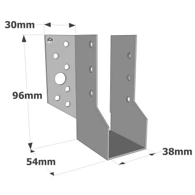 Balkenschuhe mit außenliegenden Schenkeln, SBE ECONOMIC-Serie (Dicke 1,5 mm, Tiefe 55 mm) - Réf. SBE38/96