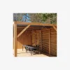 Création d'un brise-vue sur un pergola bioclimatique avec mécanismes SUNDIY XL coloris RAL 7016 et lames en bois Douglas